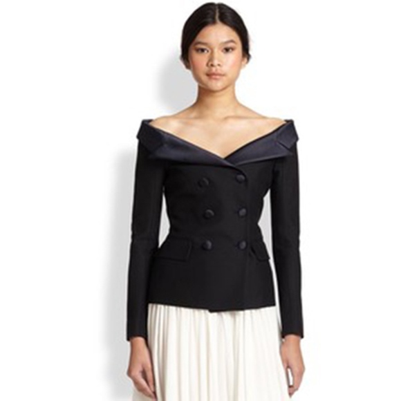 Faith Connexion Jackets & Blazers - faith connexion • off shoulder satin trim jacket